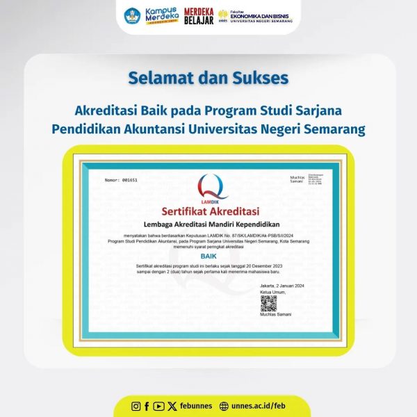 Selamat dan Sukses Kepada FEB UNNES Atas Diraihnya Akreditasi Program ...