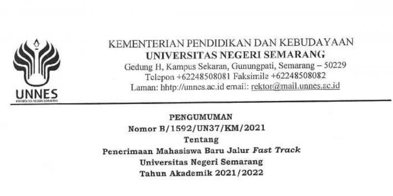 Penerimaan Mahasiswa Baru Jalur Fast Track – Faculty Of Engineering