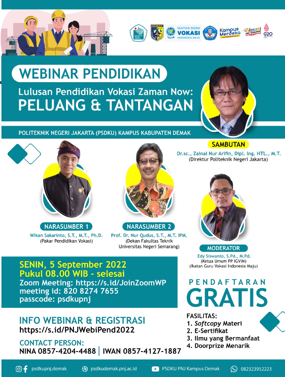 WEBINAR PENDIDIKAN LULUSAN PENDIDIKAN VOKASI ZAMAN NOW: PELUANG & TANTANGAN