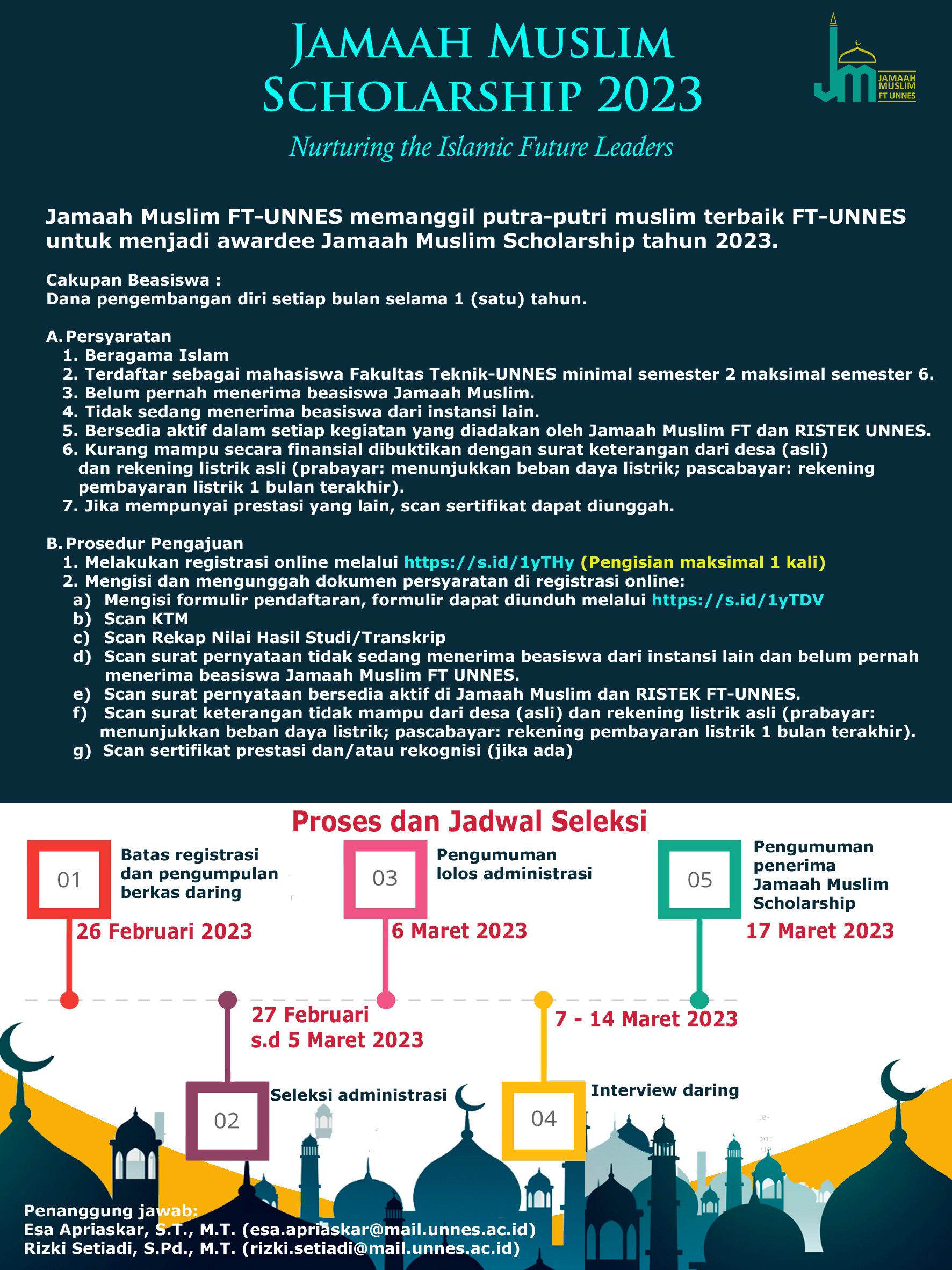 Pengumuman Penerimaan Jamaah Muslim Scholarship Tahun 2023