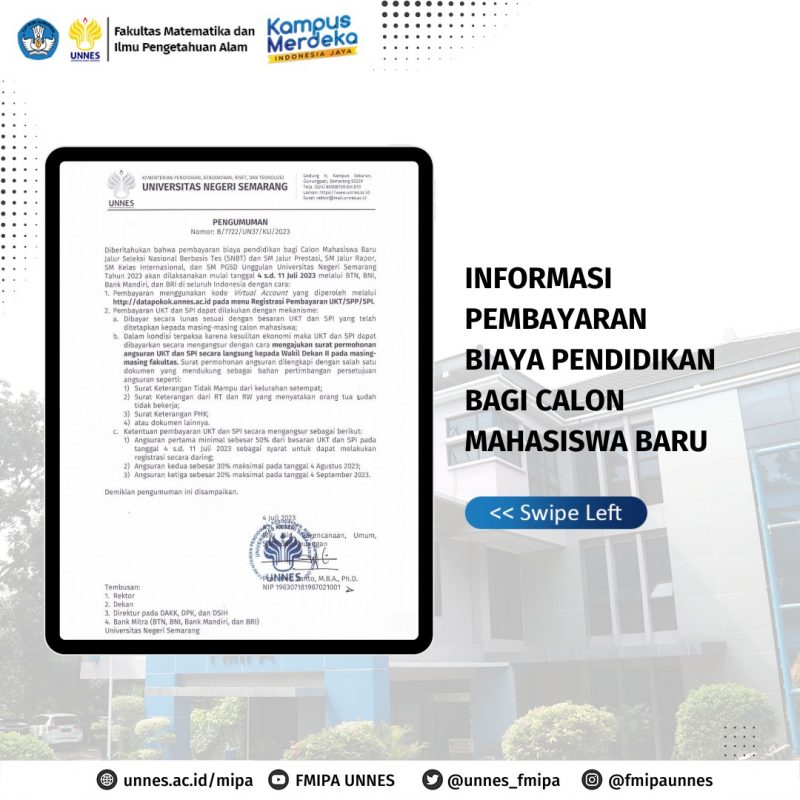 Informasi Pembayaran Biaya Pendidikan Bagi Calon Mahasiswa Baru ...