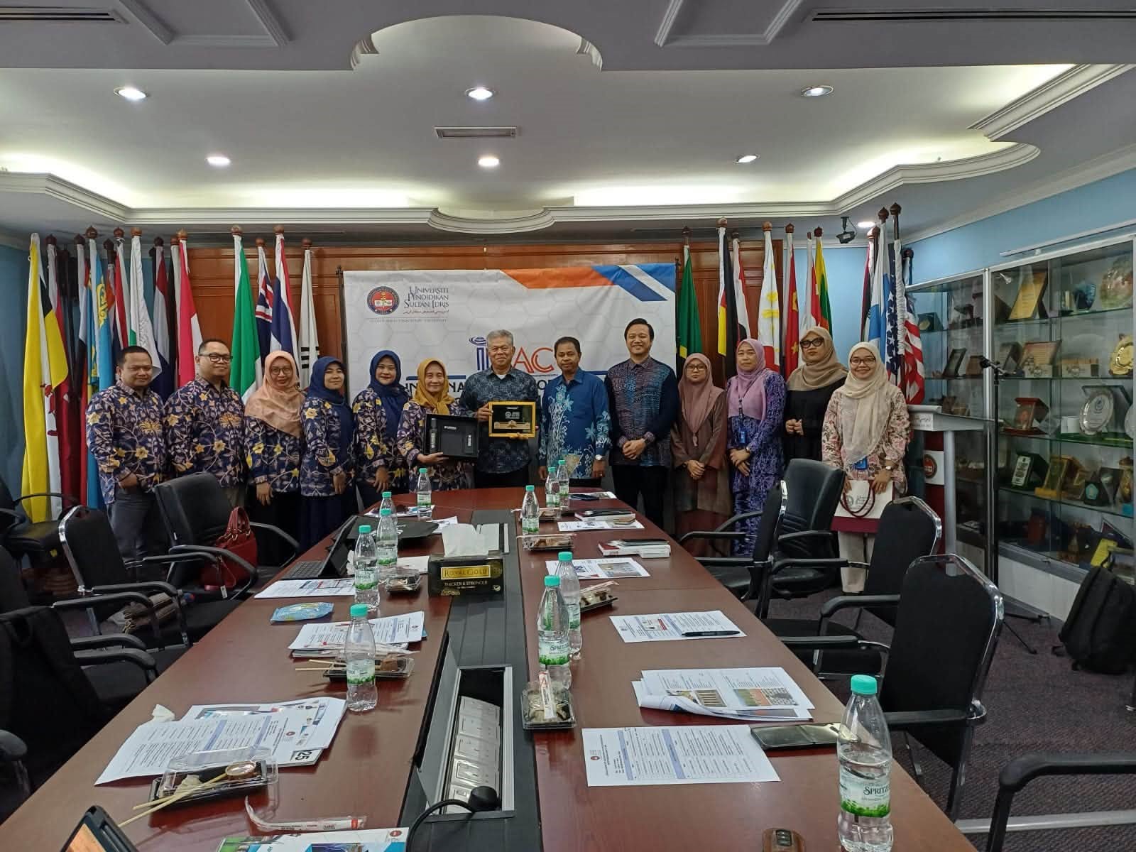 The FMIPA UNNES delegation with UPSI representatives during an international academic collaboration meeting in Malaysia.