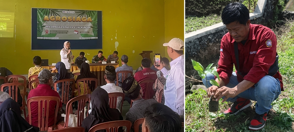 Community conservation outreach and tree planting activities by FMIPA UNNES on the slopes of Mount Ungaran