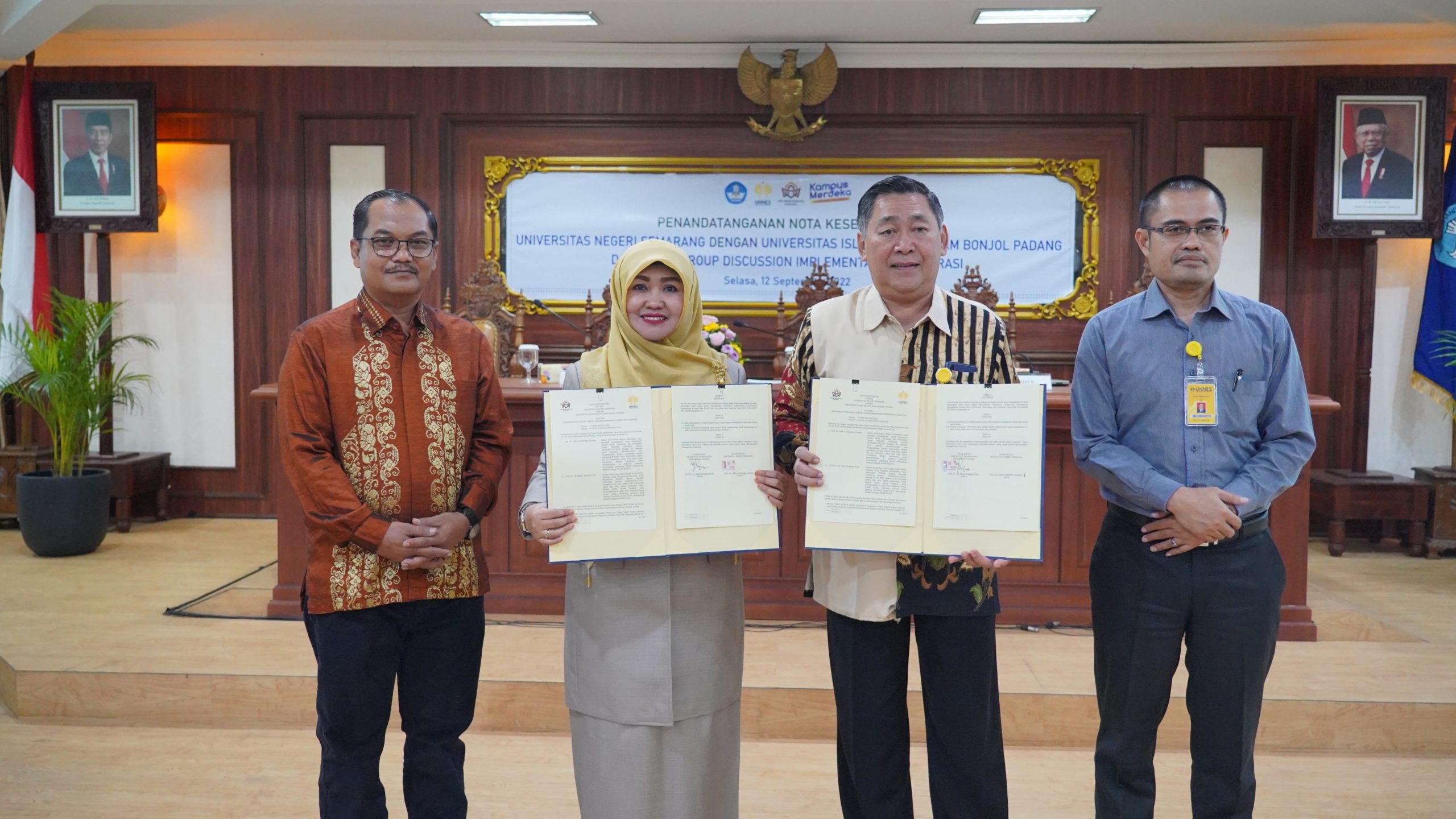 Perkuat Implementasi MBKM, UNNES dan UIN IB Padang Tandatangani Nota Kesepakatan