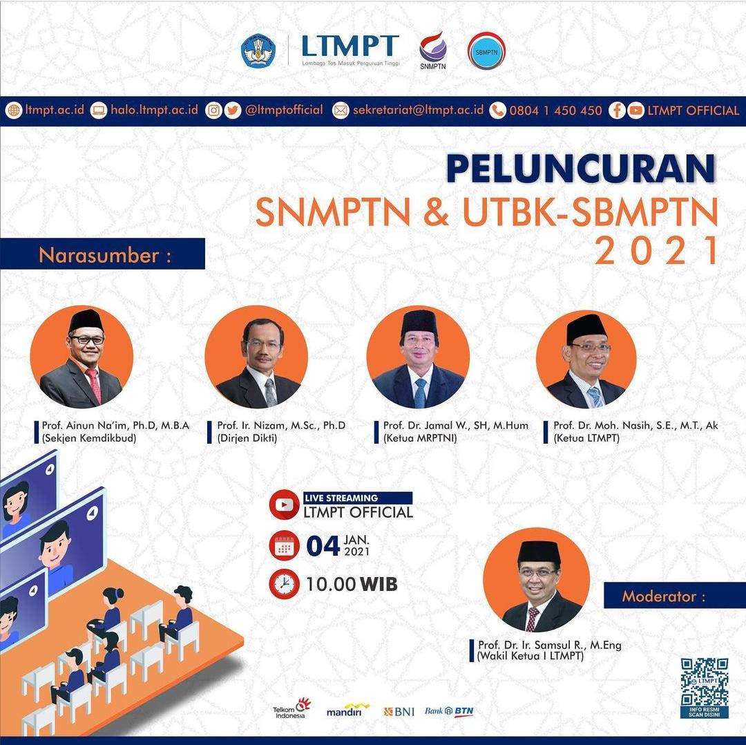 Besok LTMPT Luncurkan SNMPTN dan UTBK-SBMPTN 2021
